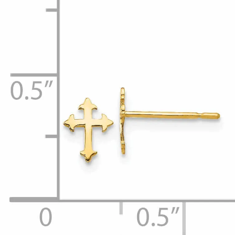 14k Madi K Childrens Cross Post Earrings