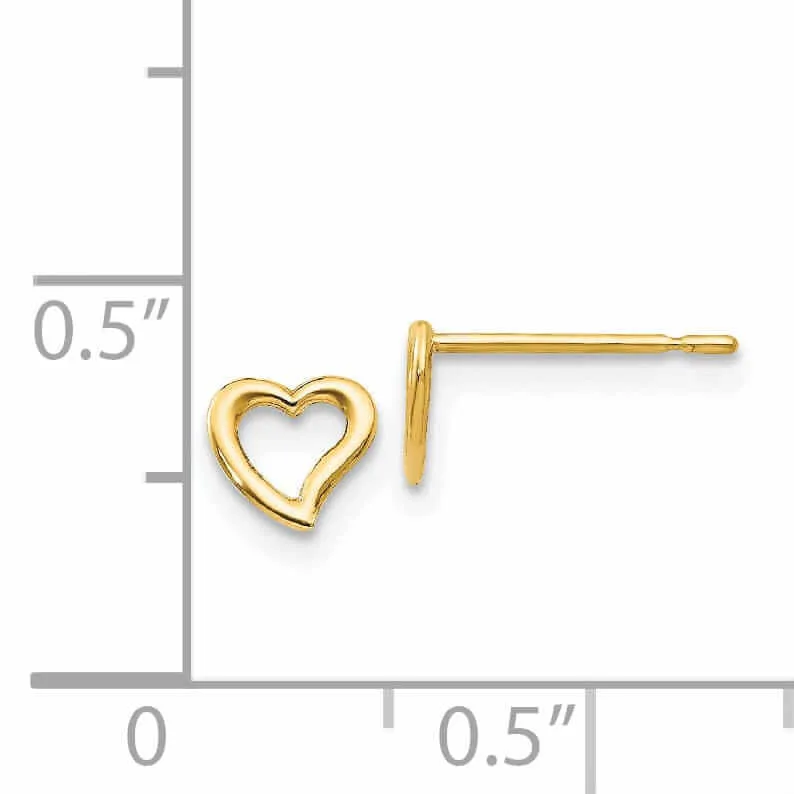 14k Madi K Childrens Heart Post Earrings