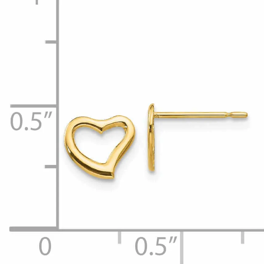 14k Madi K Childrens Heart Post Earrings