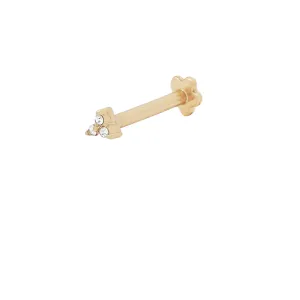 14K Solid Gold Angela Tiny Trio Stud