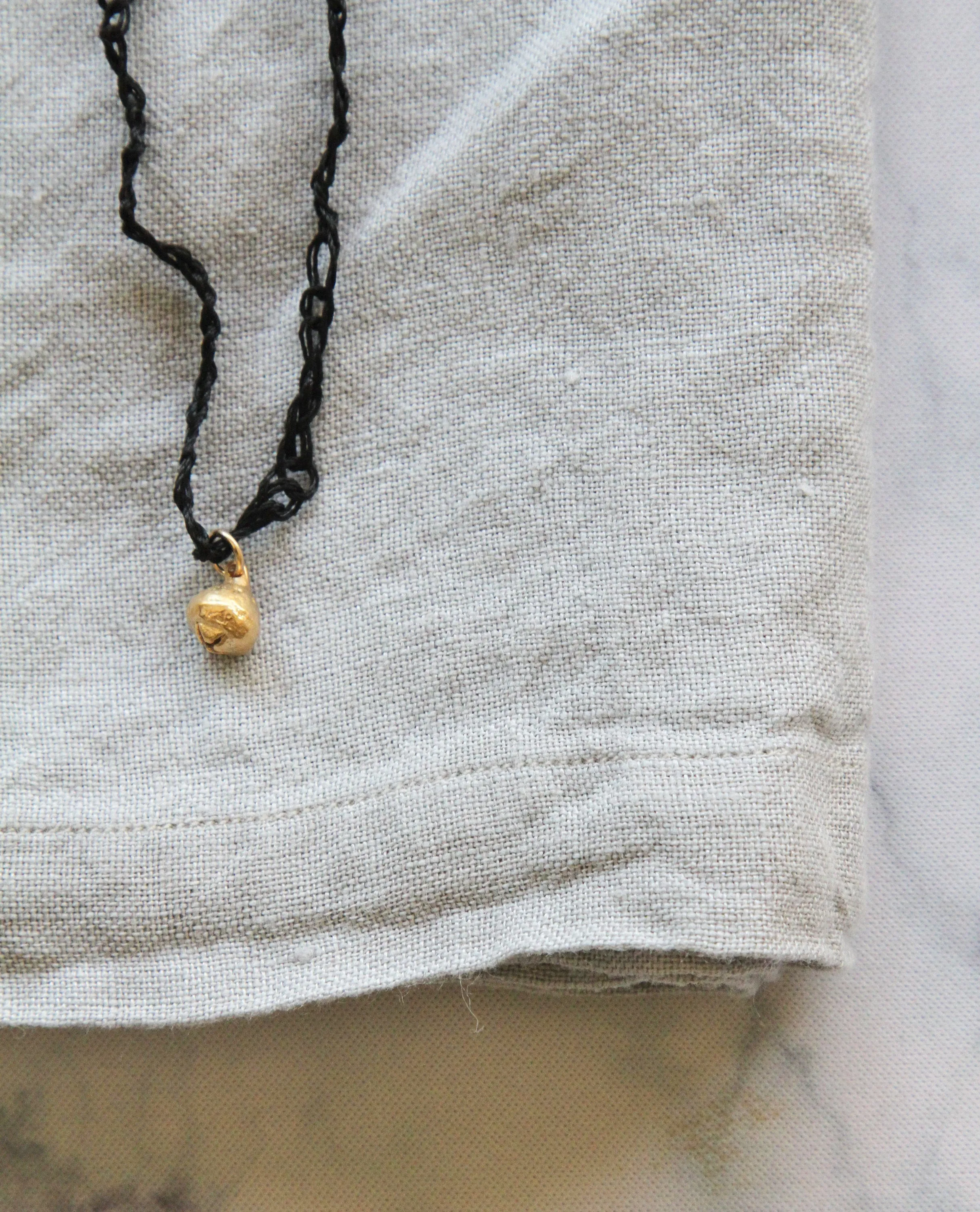 14K Solid Gold Pendant With Special Red Necklace Thread