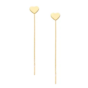 14K - Tiny Love Stud Thread Thru Earring Single – Heart