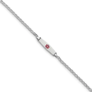 14K White Gold Anchor Childrens ID Bracelet