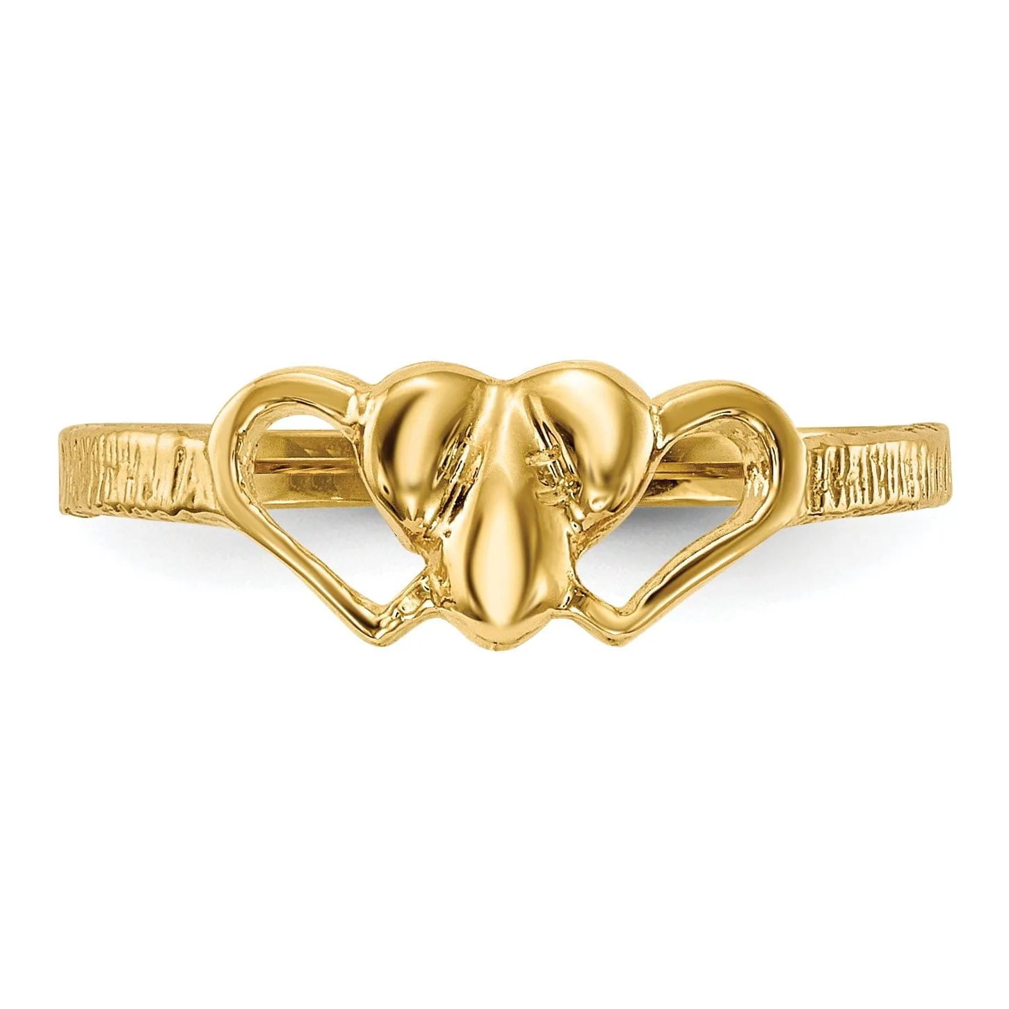 14k Yellow Gold Children's Heart Children's Ring