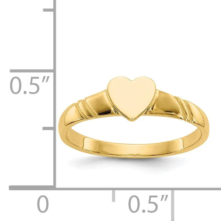 14k Yellow Gold Children's Heart Children's Ring