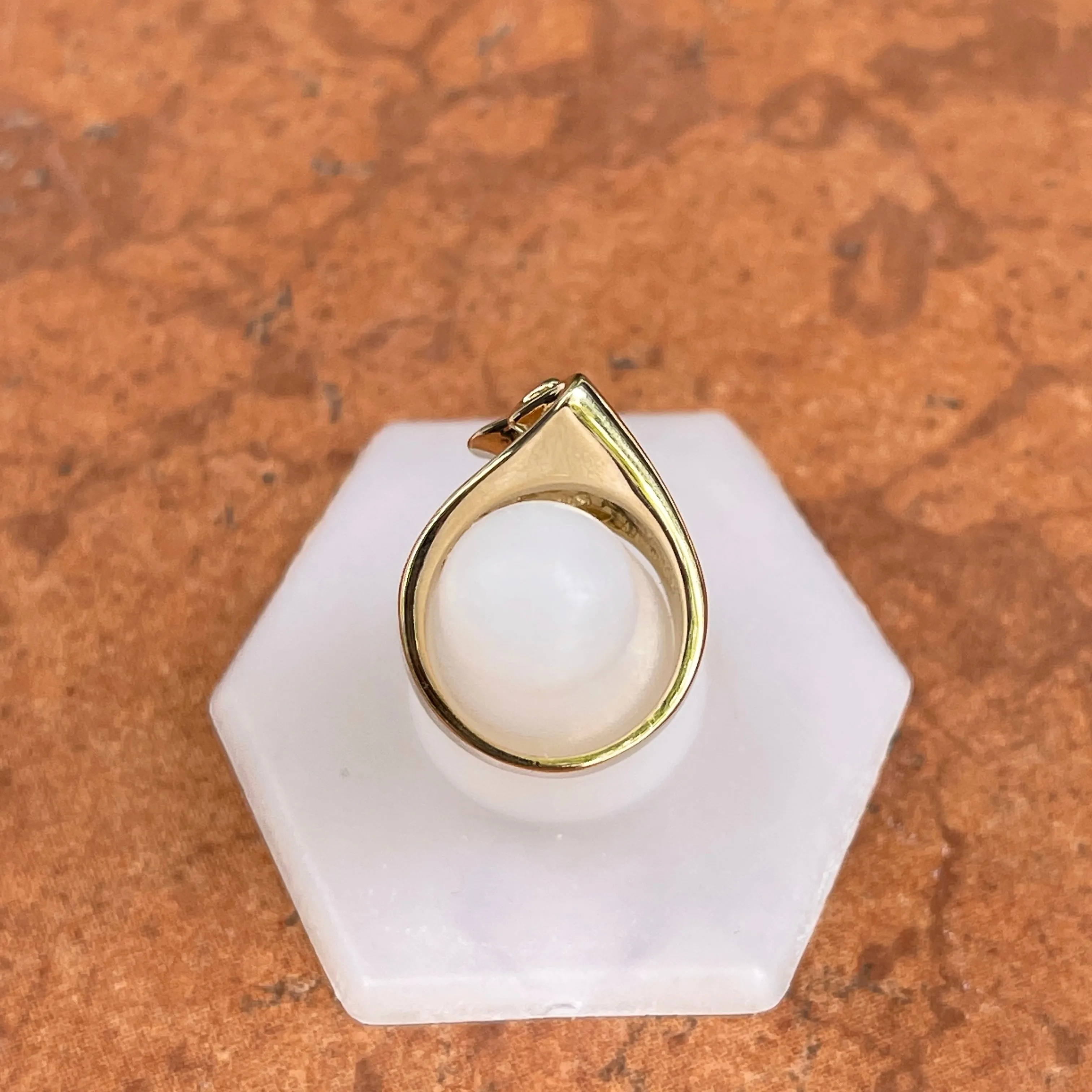 14KT Yellow Gold 3D Wave Ribbon Statement Ring