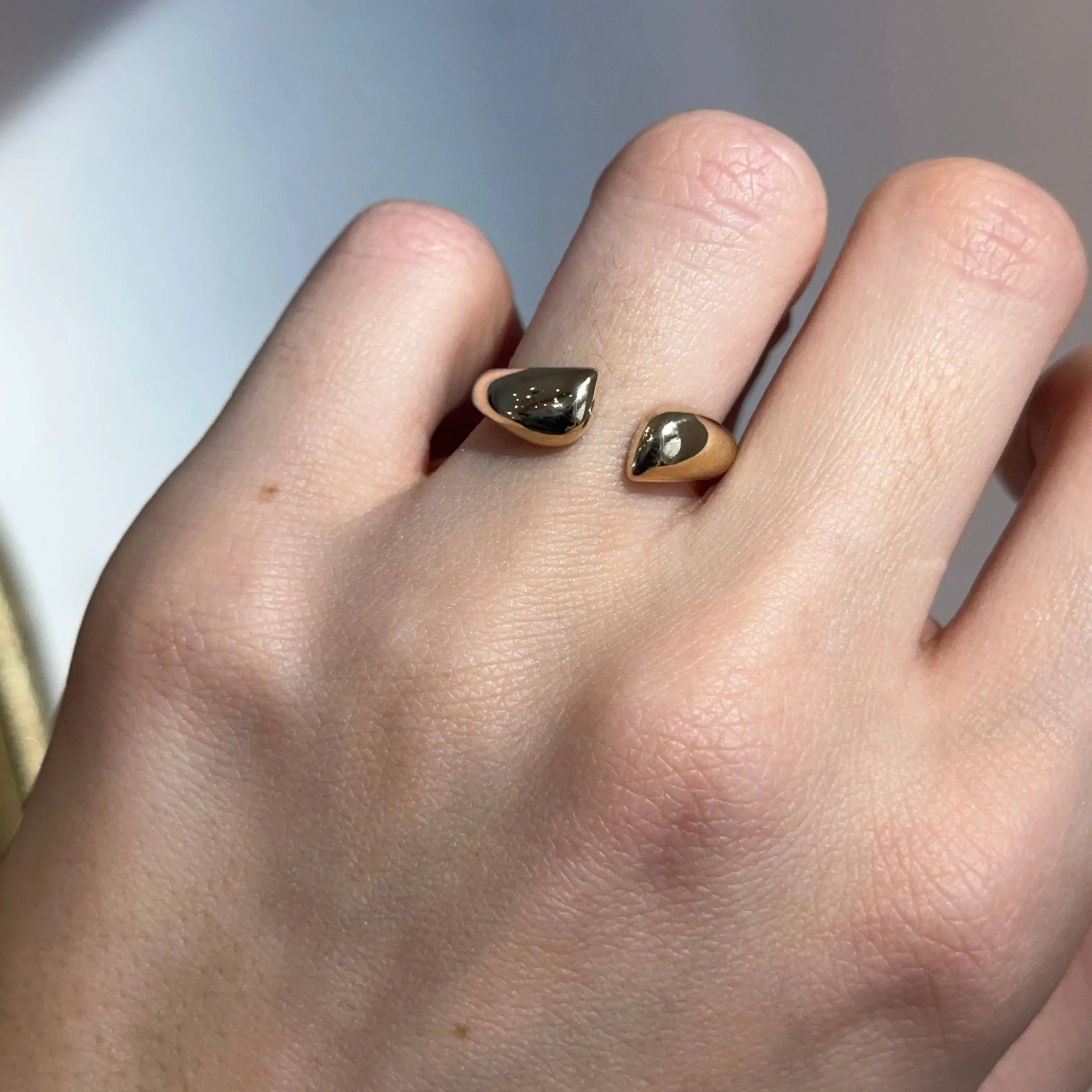 14KT Yellow Gold Open Cuff Band Ring