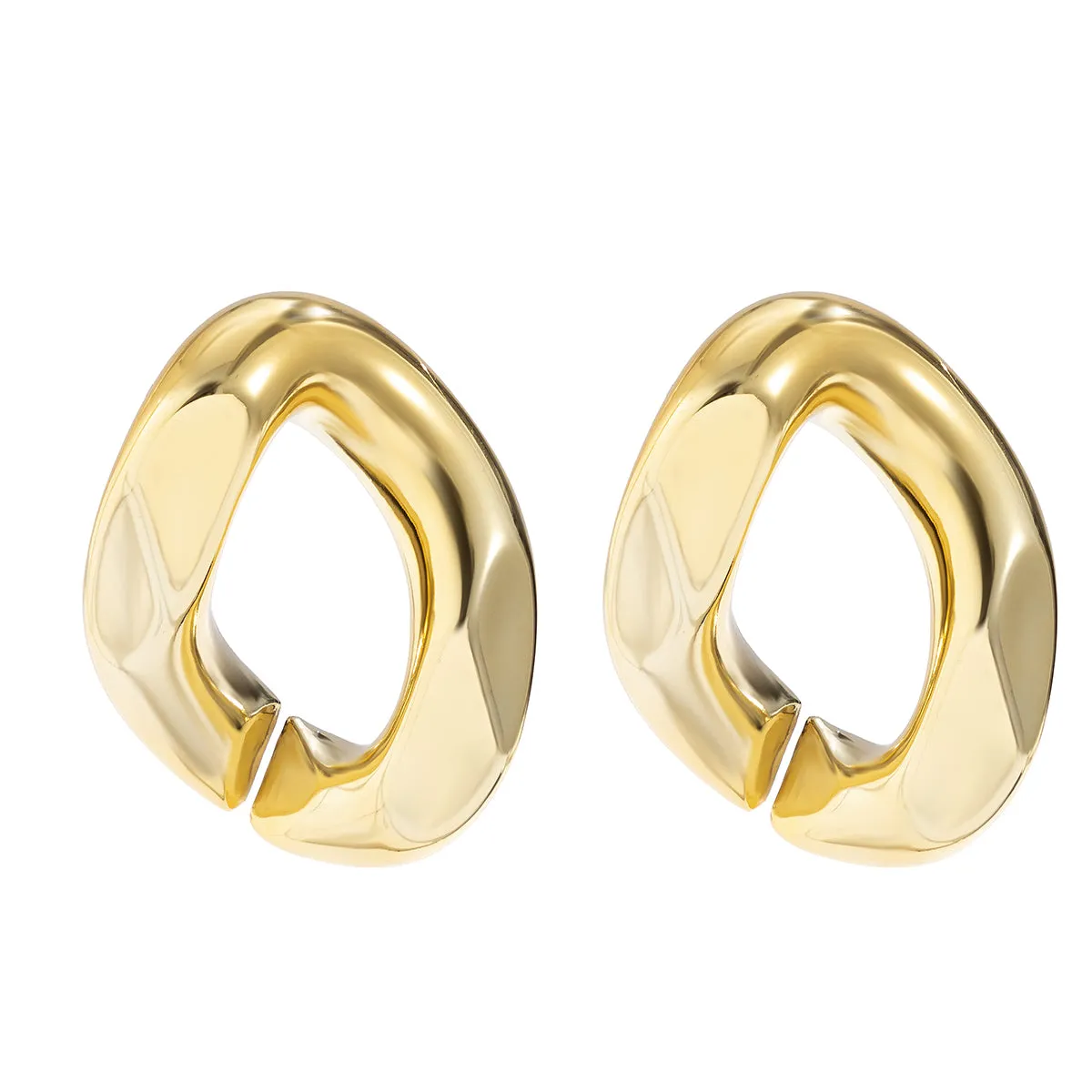 18K Gold-Plated Chunky Curved Drop Earring