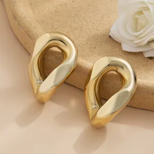 18K Gold-Plated Chunky Curved Drop Earring