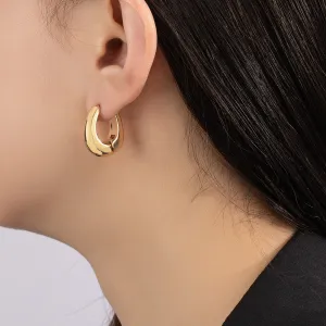18K Gold-Plated U-Shape Huggie Earrings