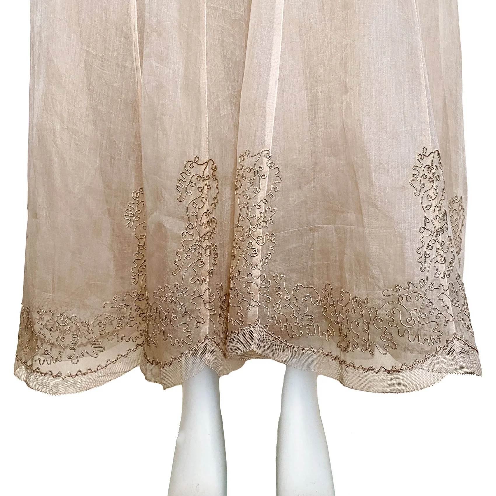1930s Soutache Trimmed Organza Dress