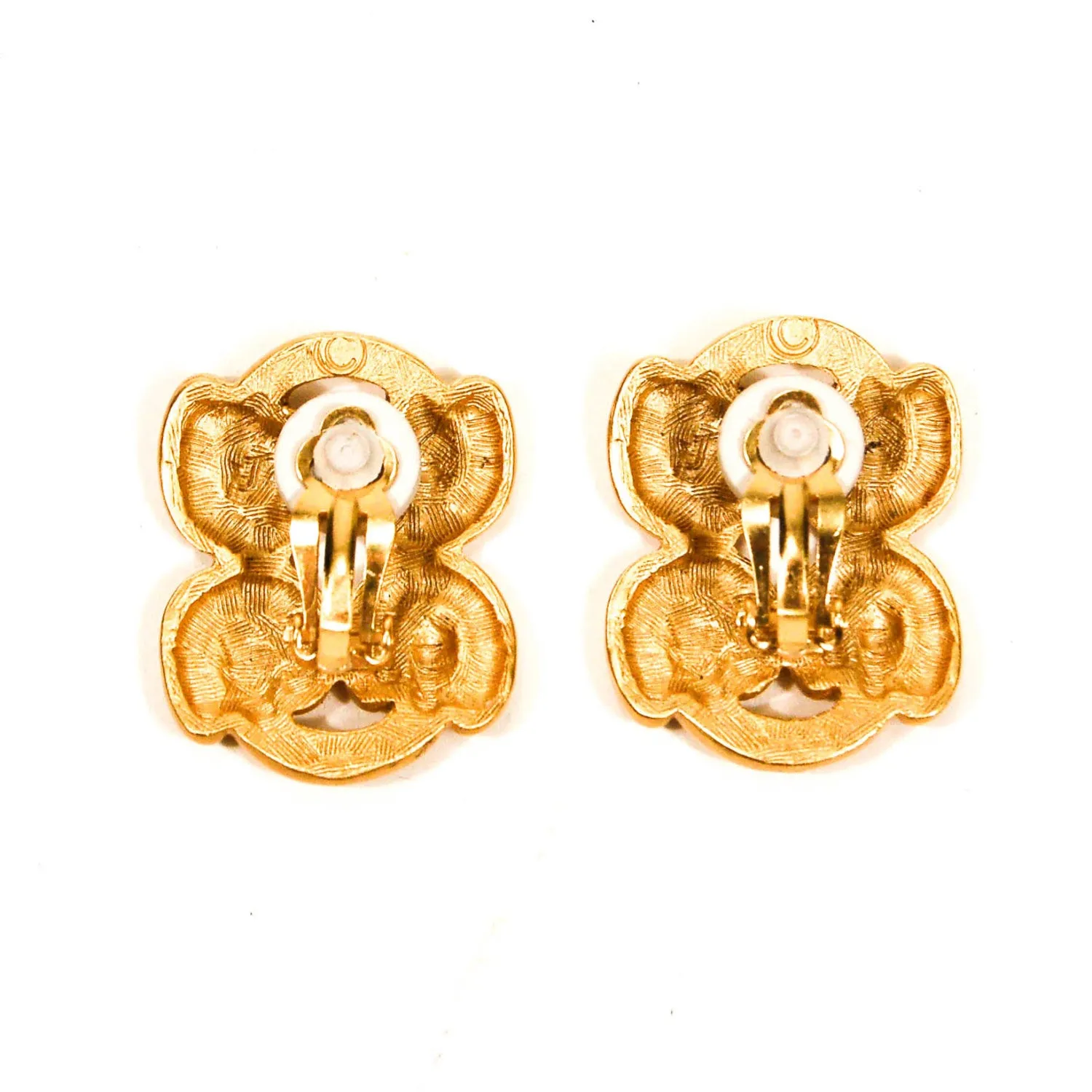 1980's Brushed Gold Knot Earrings by Anne Klein