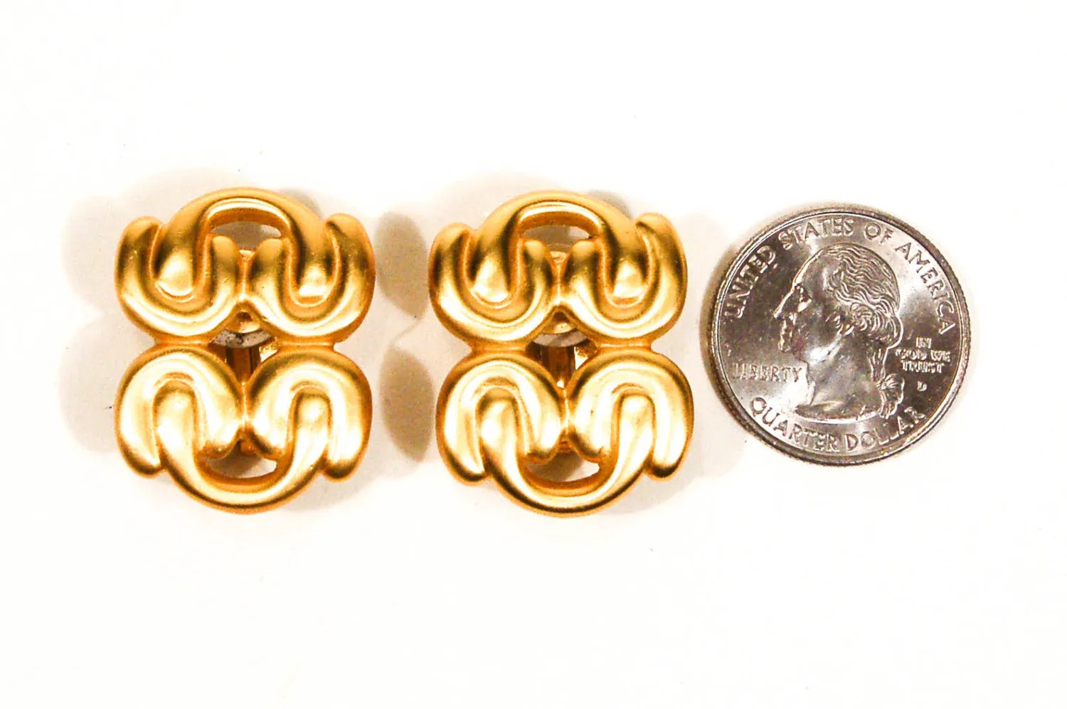 1980's Brushed Gold Knot Earrings by Anne Klein