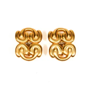 1980's Brushed Gold Knot Earrings by Anne Klein