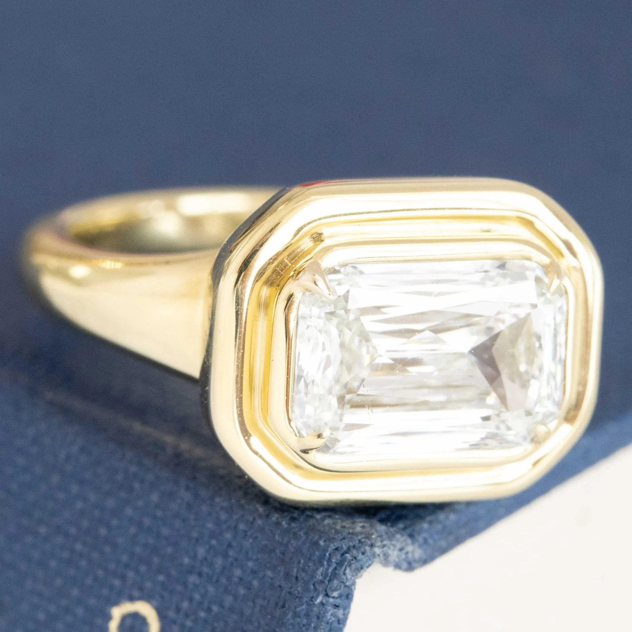 3.02ct Criss Cut Diamond Double Bezel Solitaire