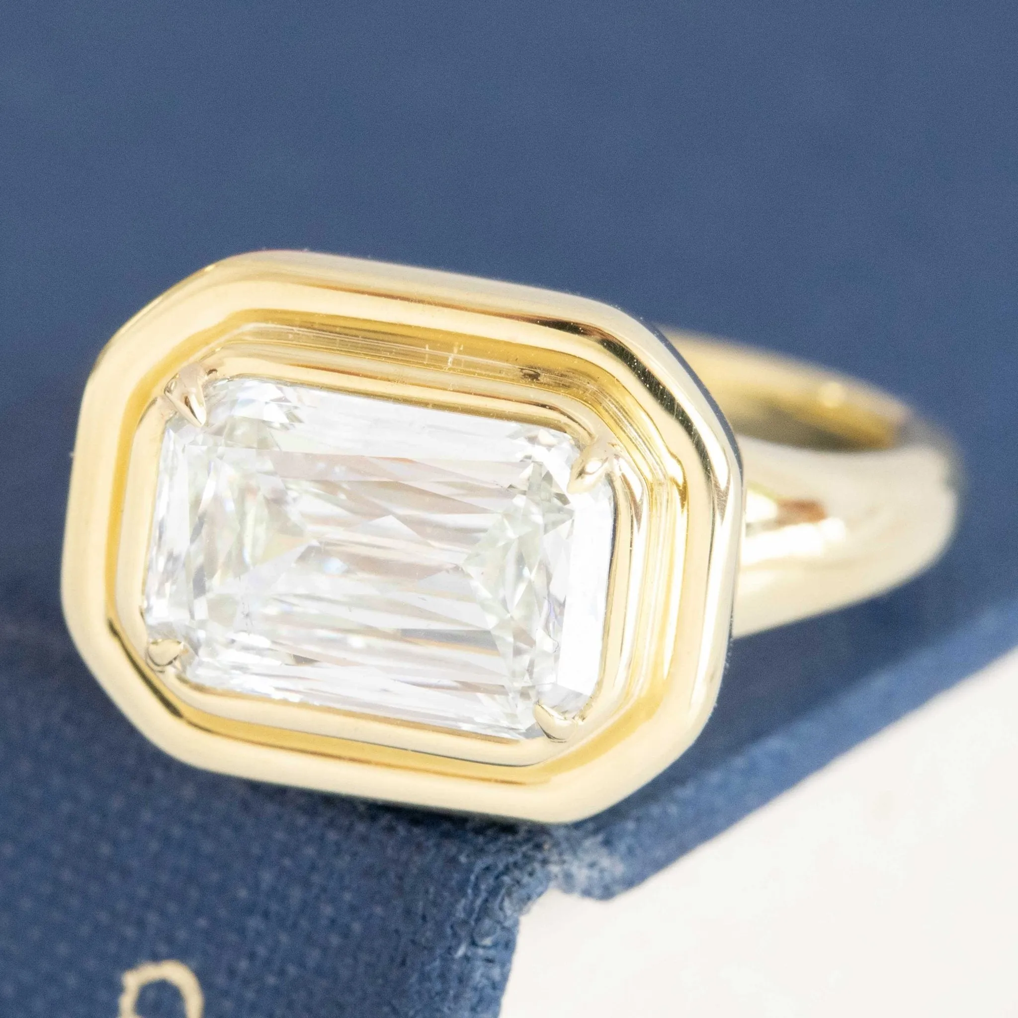 3.02ct Criss Cut Diamond Double Bezel Solitaire