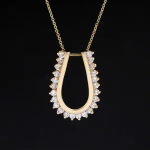 .60ctw Vintage Diamond Horseshoe Pendant
