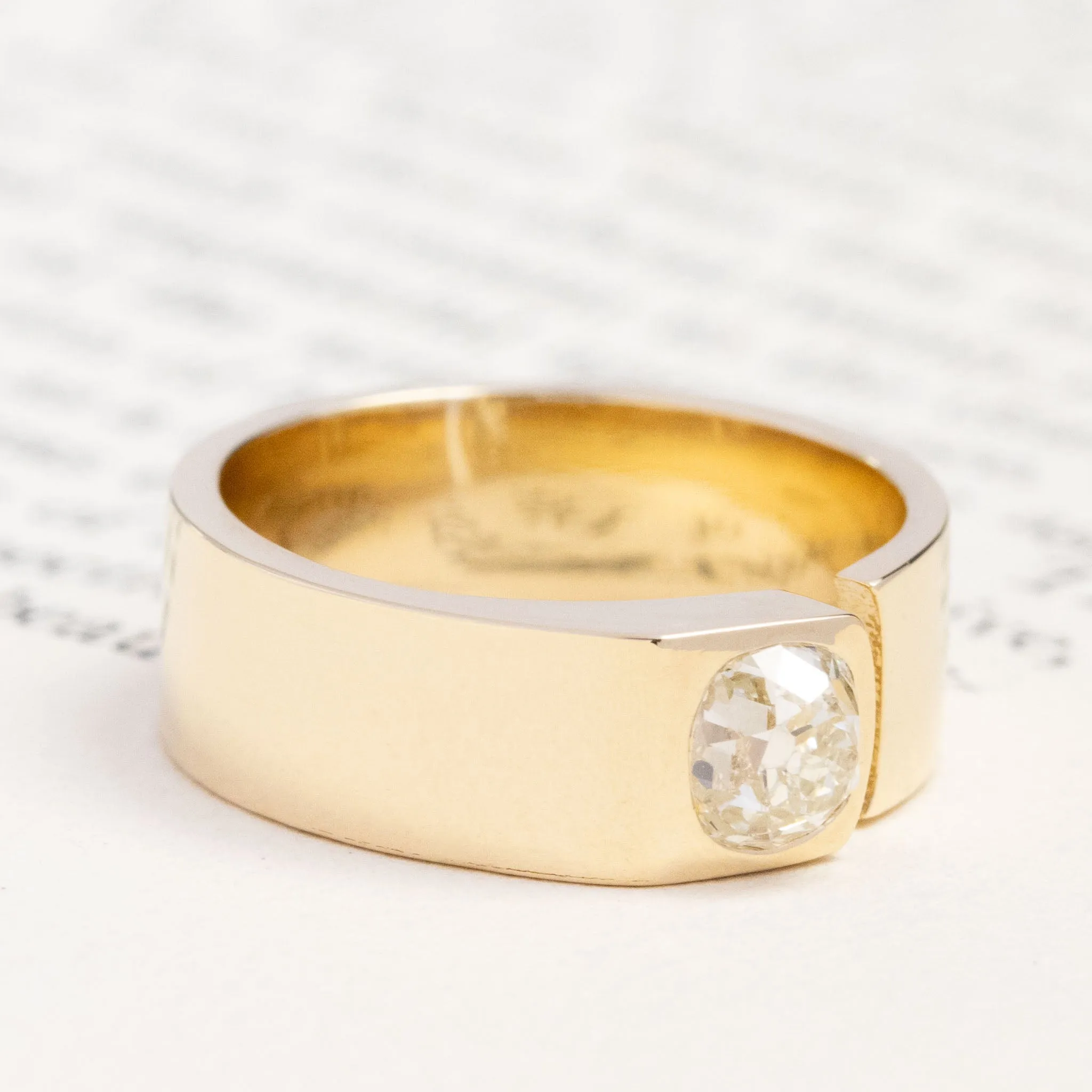 .79ct Old Mine Cut Diamond Open Cigar Band