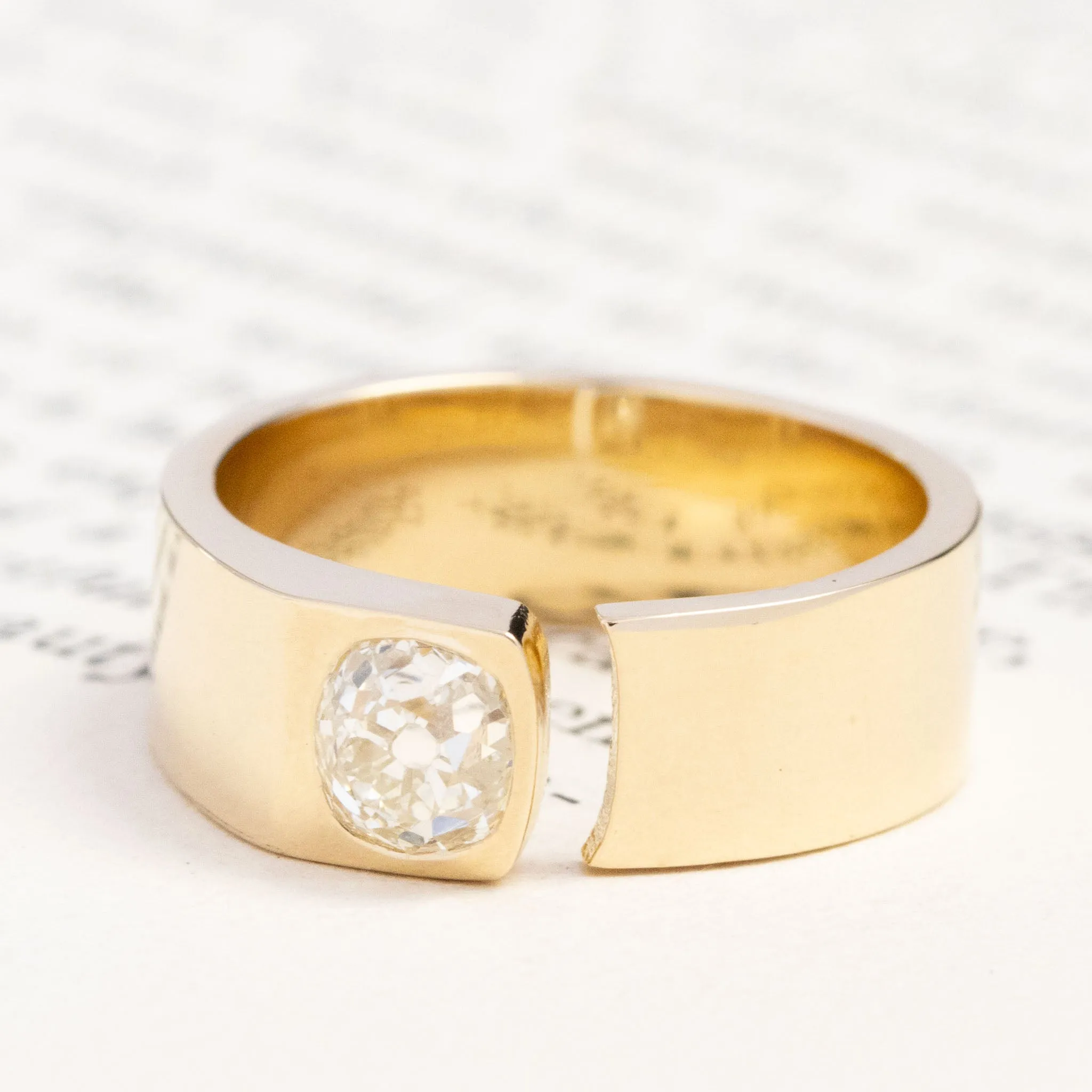 .79ct Old Mine Cut Diamond Open Cigar Band