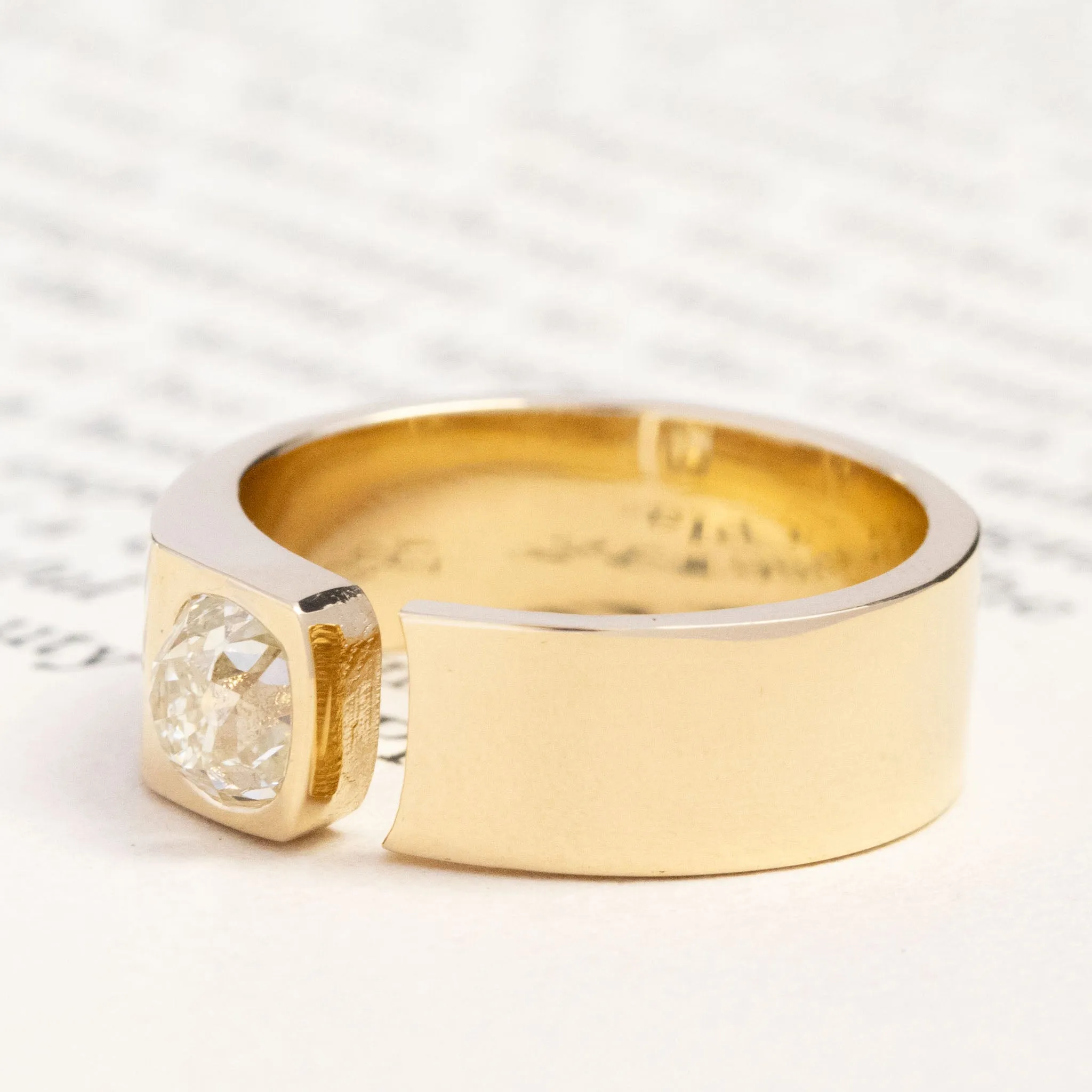 .79ct Old Mine Cut Diamond Open Cigar Band