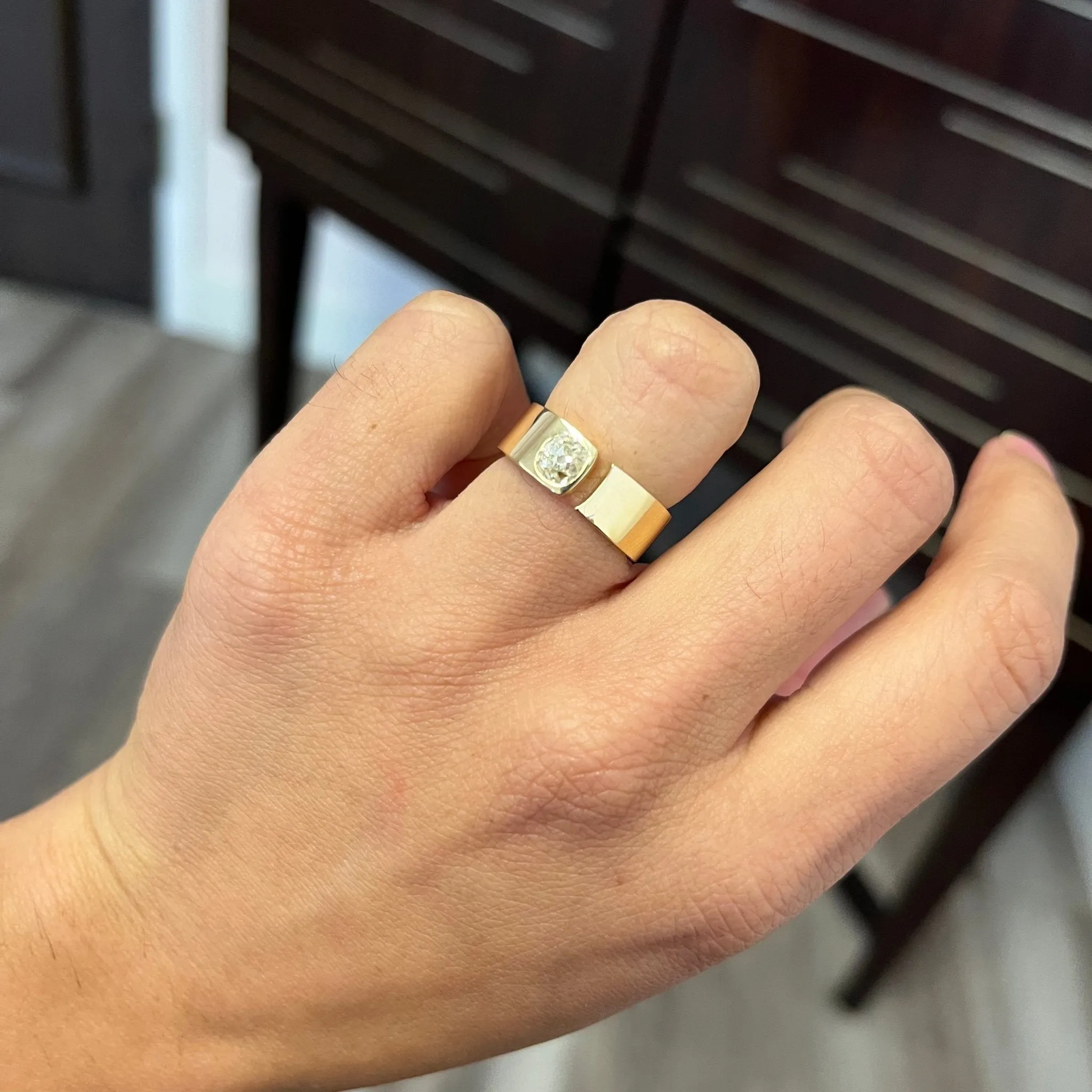 .79ct Old Mine Cut Diamond Open Cigar Band