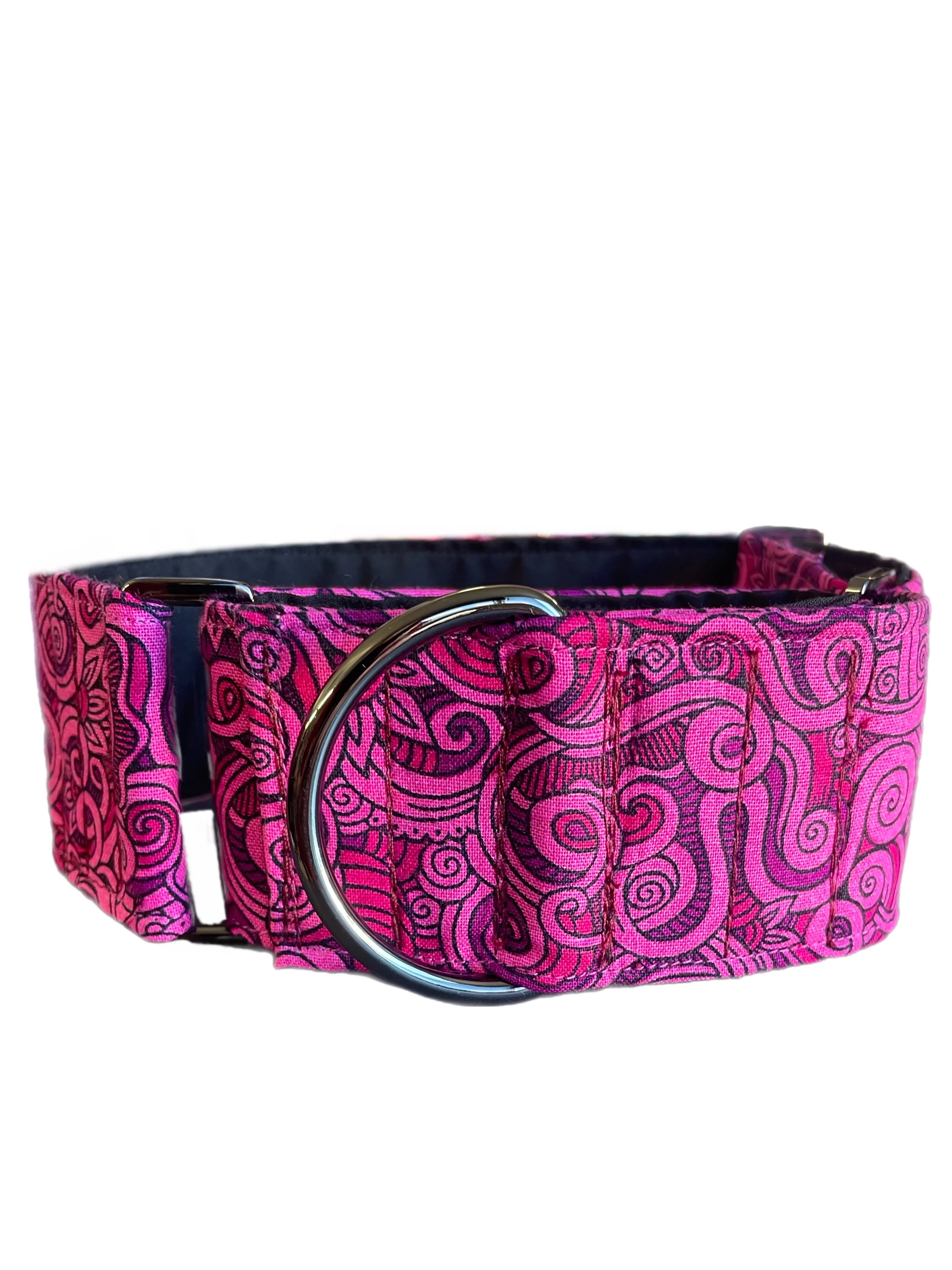 A beautiful paisley design greyhound whippet wide Martingale collar cotton covered super soft