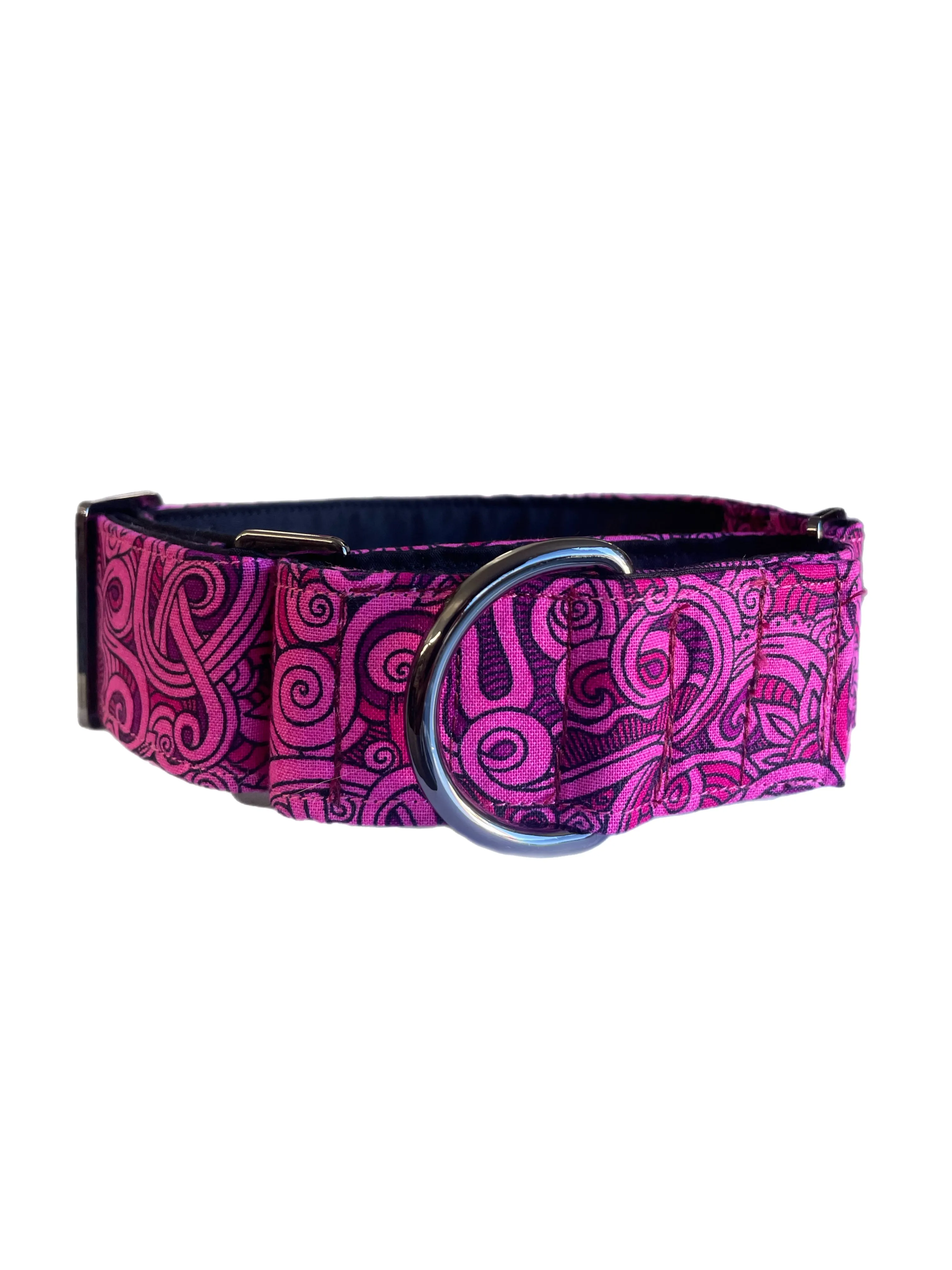 A beautiful paisley design greyhound whippet wide Martingale collar cotton covered super soft