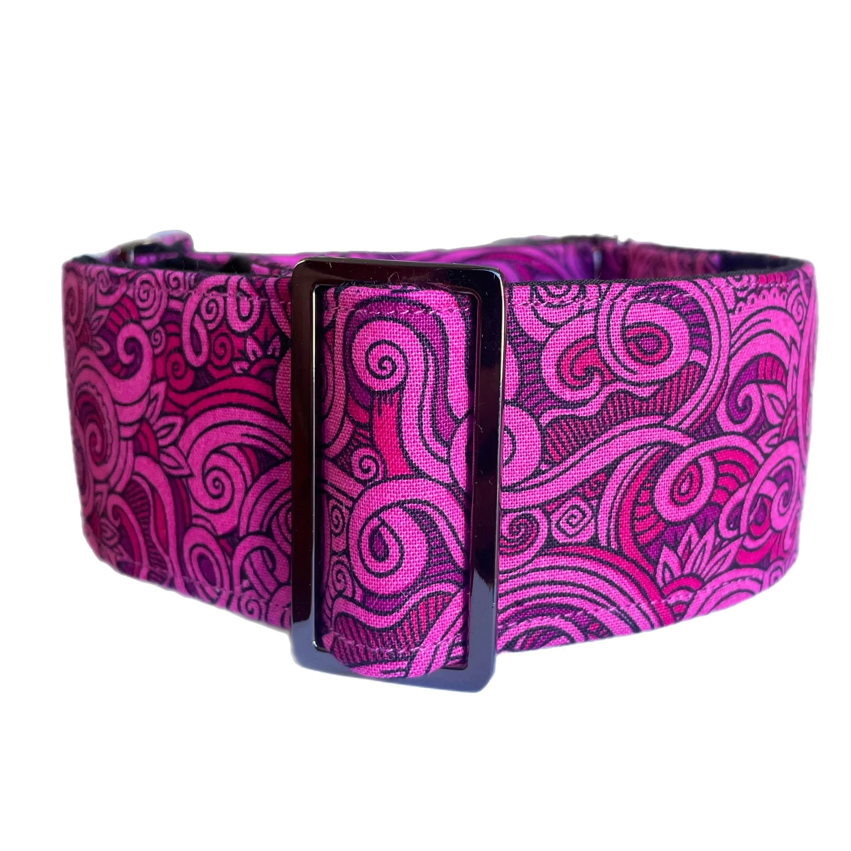 A beautiful paisley design greyhound whippet wide Martingale collar cotton covered super soft