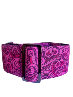 A beautiful paisley design greyhound whippet wide Martingale collar cotton covered super soft