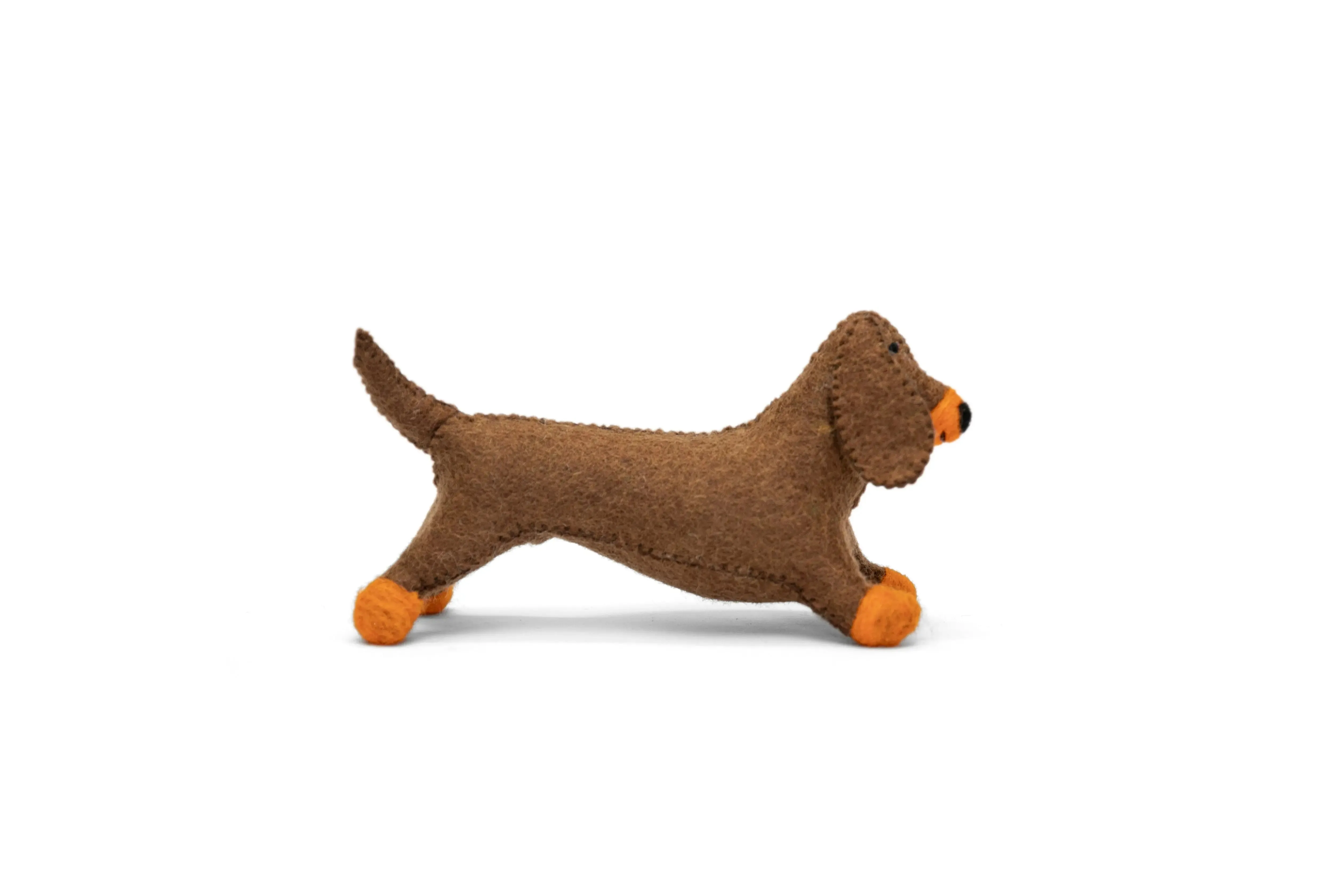 Adorable Brown Dachshund Felt Toys – Handcrafted Companions for Kids 2 pcs
