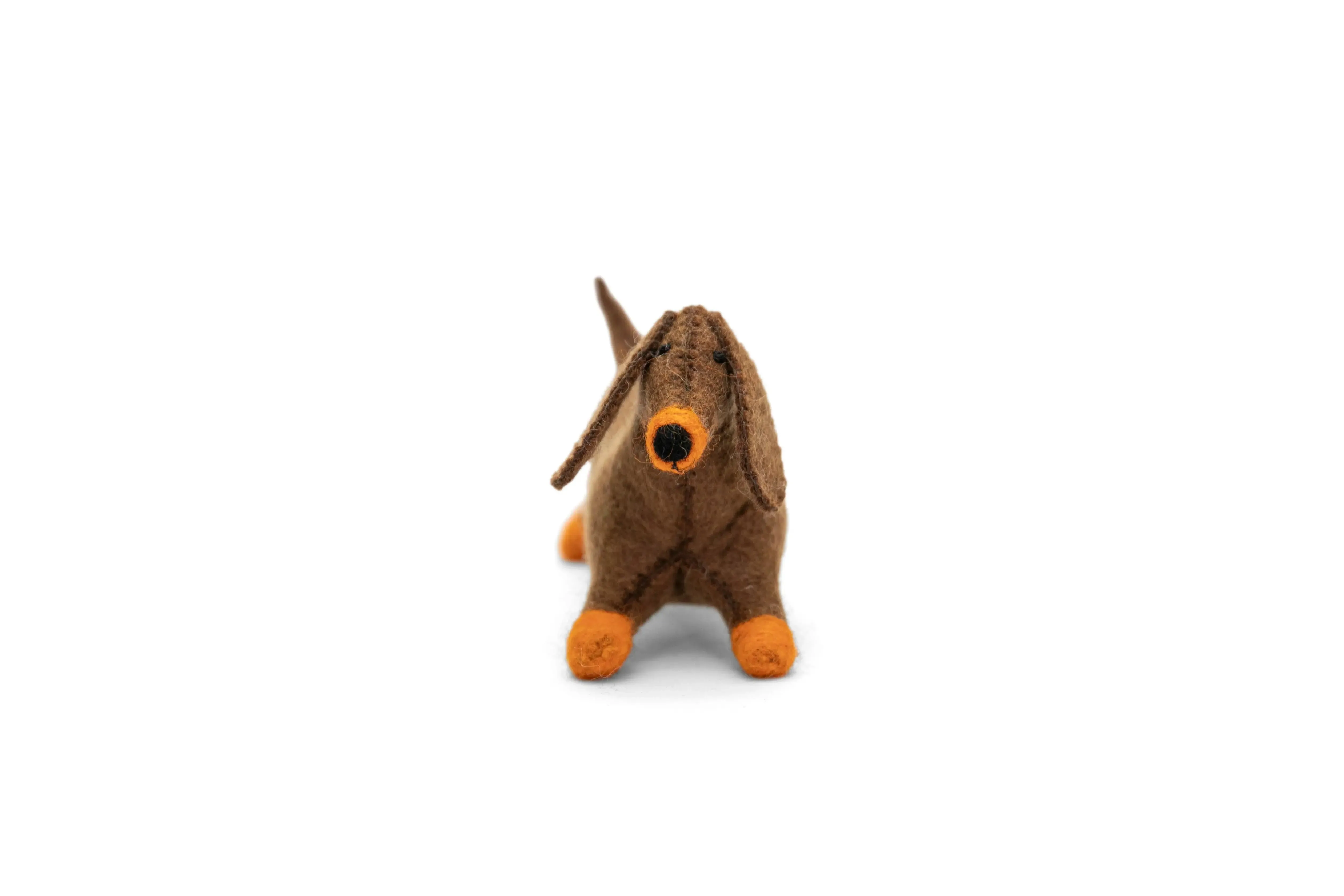 Adorable Brown Dachshund Felt Toys – Handcrafted Companions for Kids 2 pcs