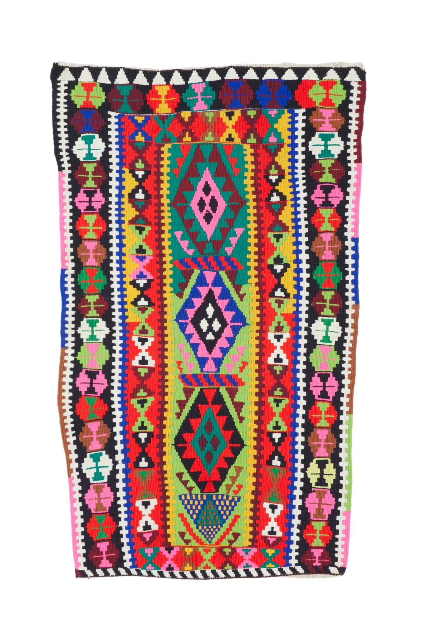 'Aerial' Small Vintage Turkish Kilim Rug - 2’8” x 4’5”