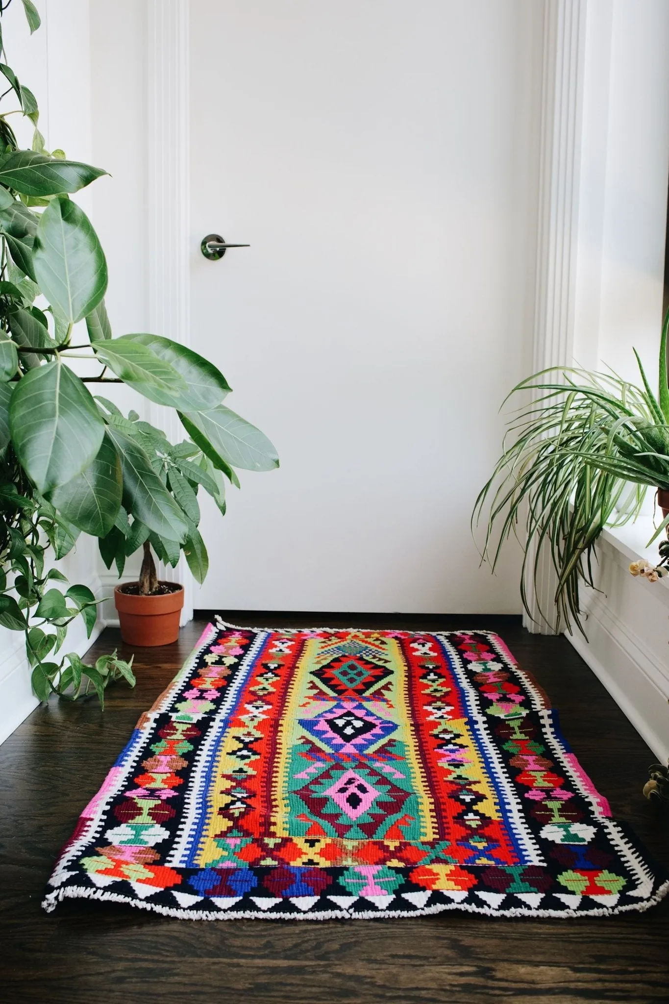 'Aerial' Small Vintage Turkish Kilim Rug - 2’8” x 4’5”