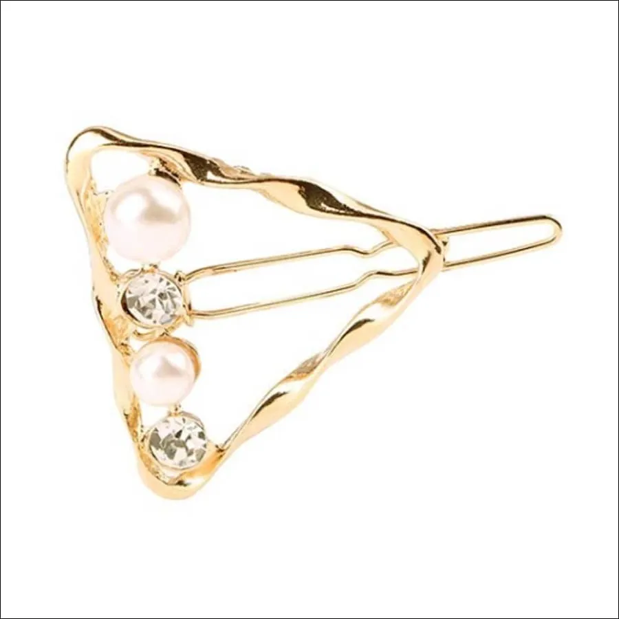 Aliza Twisted Pearl Golden Triangular Hair Pin
