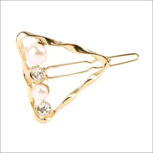 Aliza Twisted Pearl Golden Triangular Hair Pin