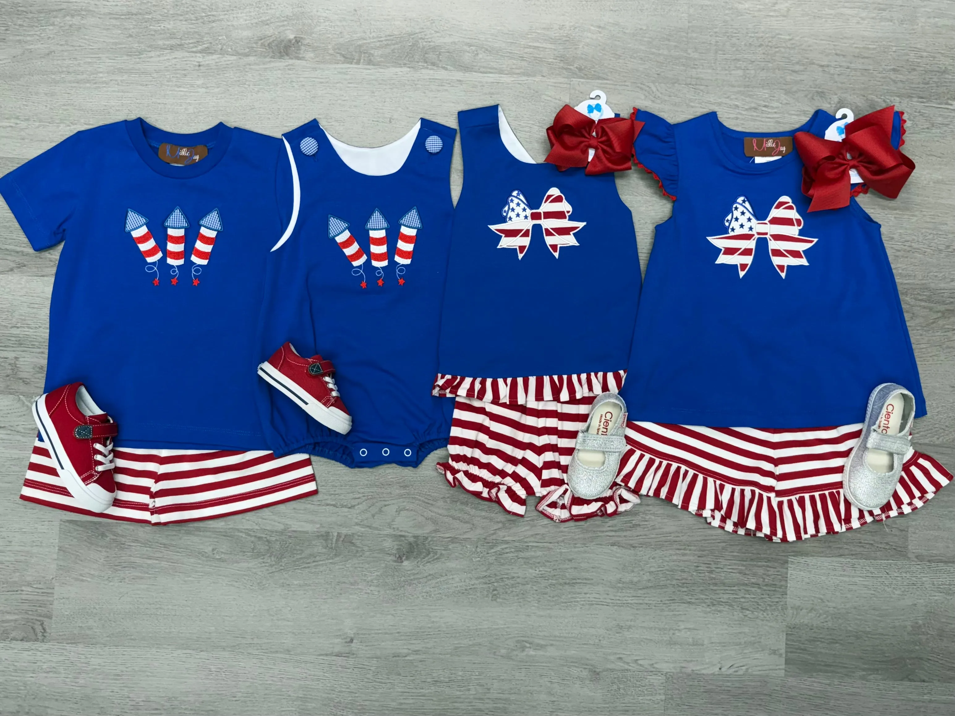 Americana Bow Applique Bloomer Set