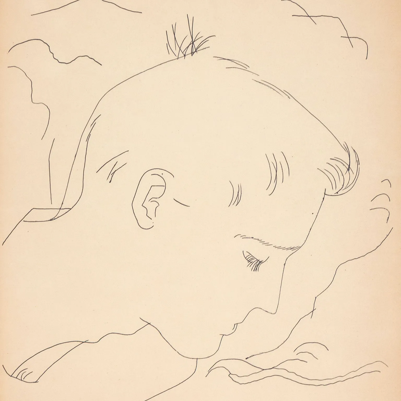 ANDY WARHOL "MOUNTAIN BOY" DRAWING, 1955