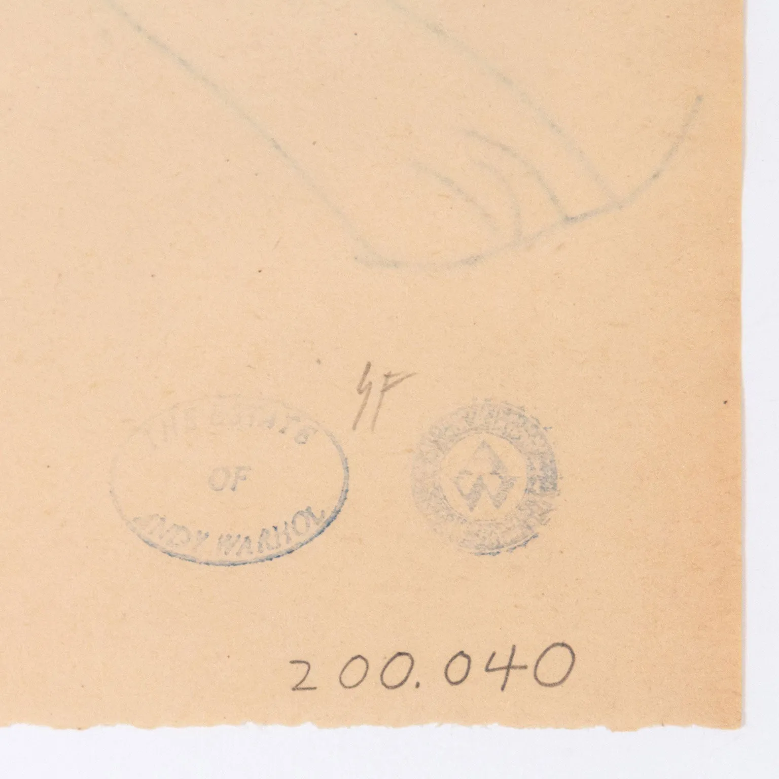 ANDY WARHOL "MOUNTAIN BOY" DRAWING, 1955