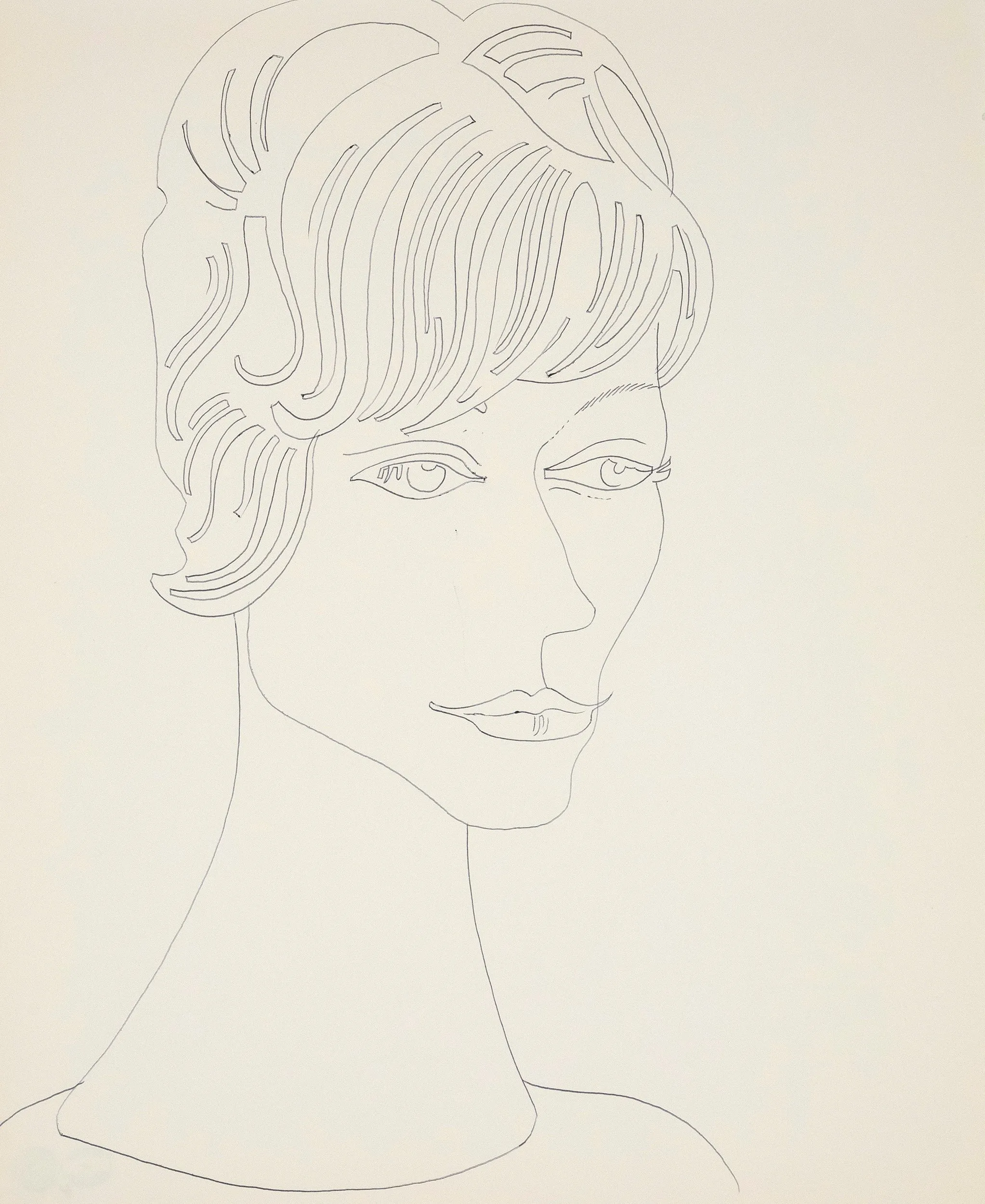 ANDY WARHOL "PORTRAIT OF A LADY" DRAWING, 1955