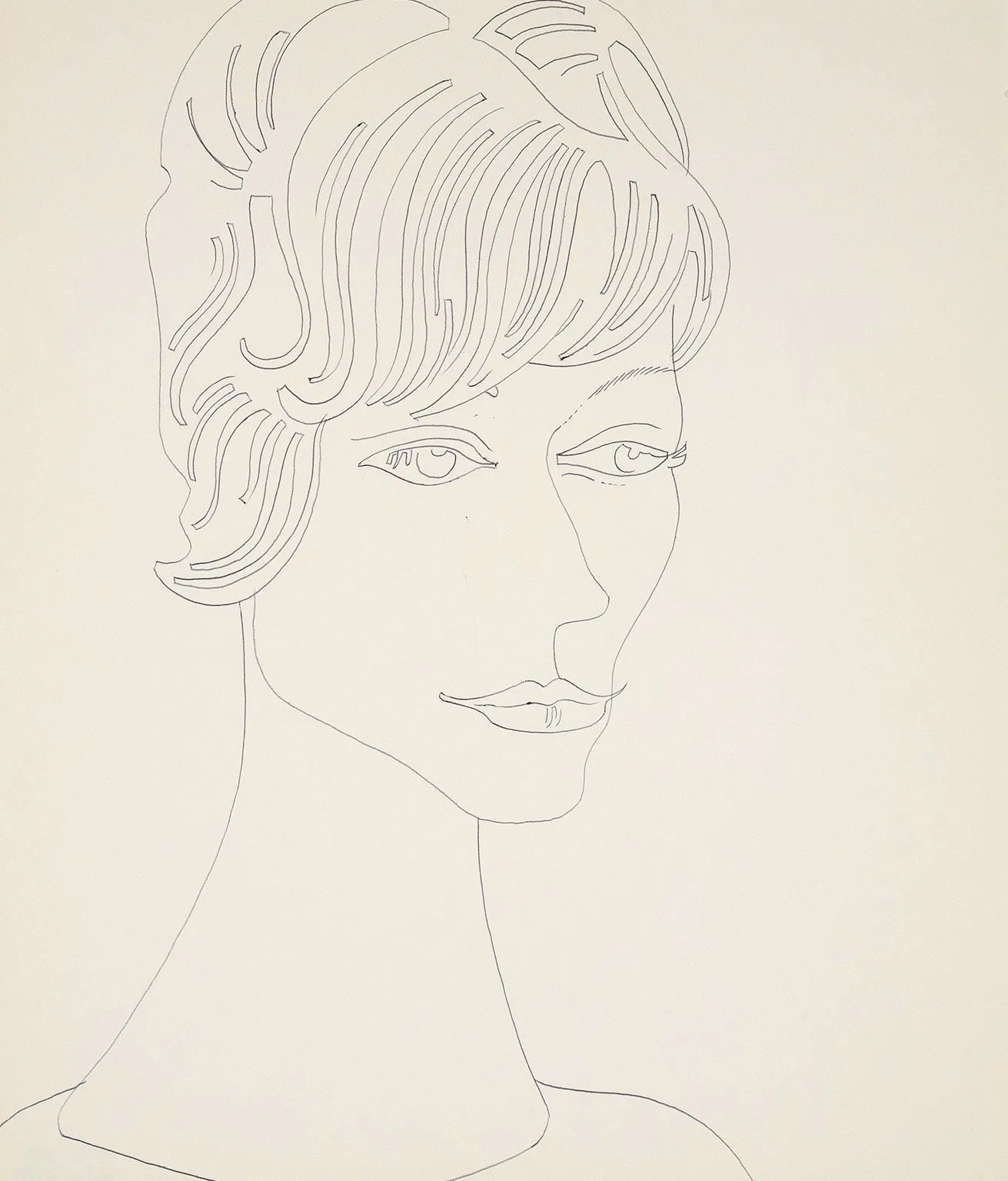 ANDY WARHOL "PORTRAIT OF A LADY" DRAWING, 1955