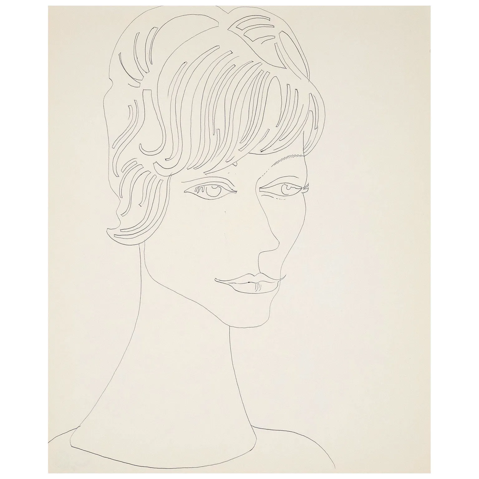ANDY WARHOL "PORTRAIT OF A LADY" DRAWING, 1955