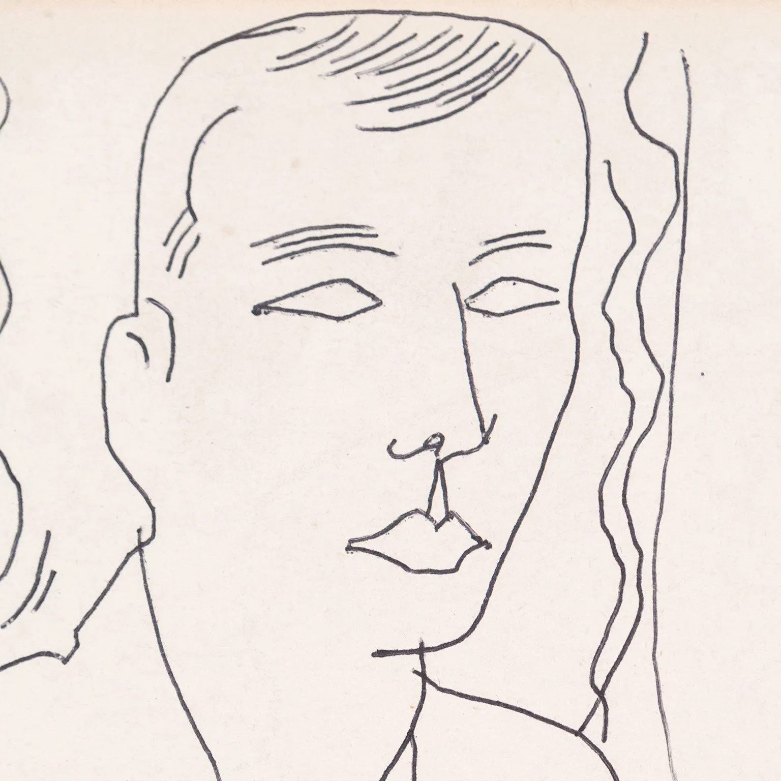 ANDY WARHOL "SEATED GENTLEMAN" DRAWING, c. 1950s