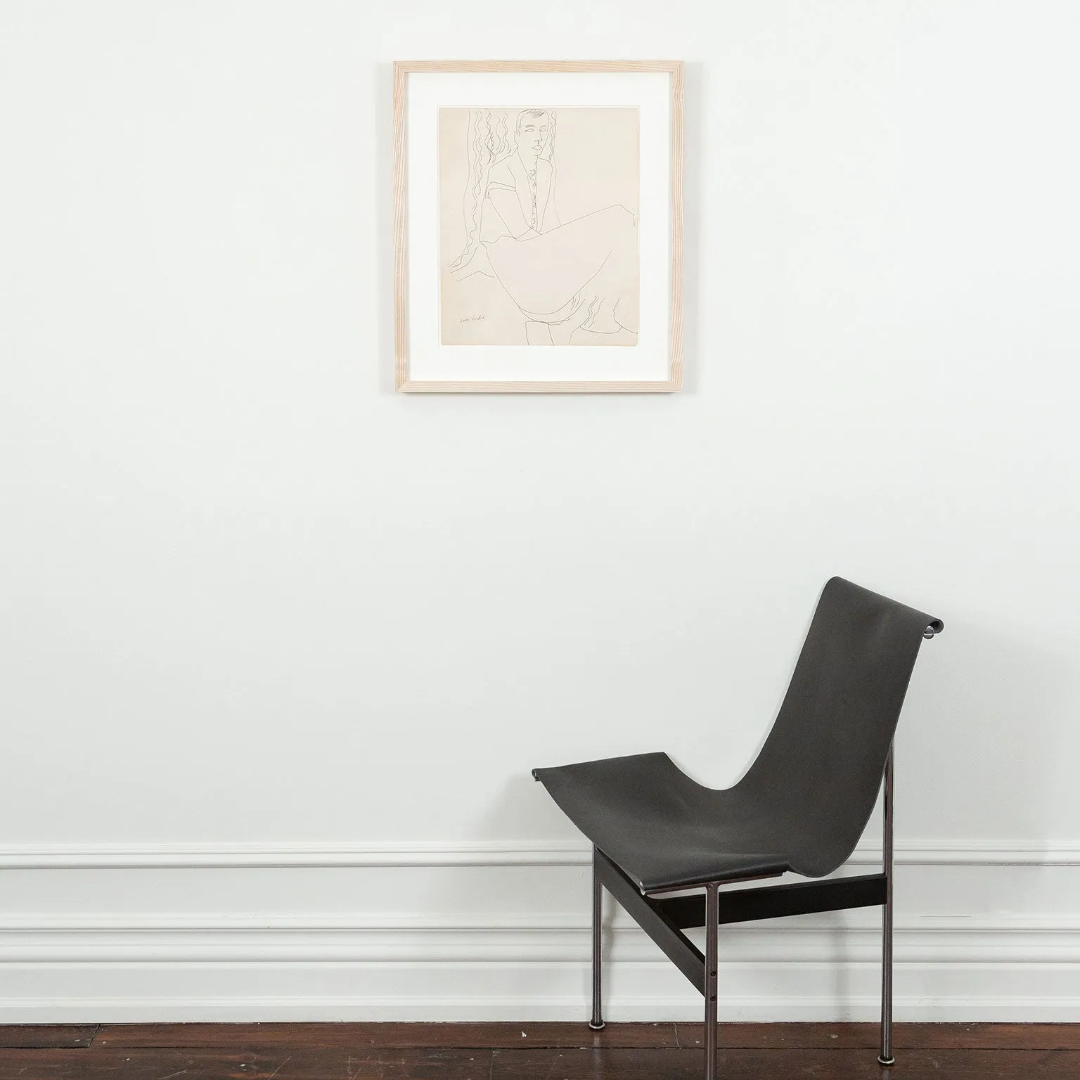 ANDY WARHOL "SEATED GENTLEMAN" DRAWING, c. 1950s