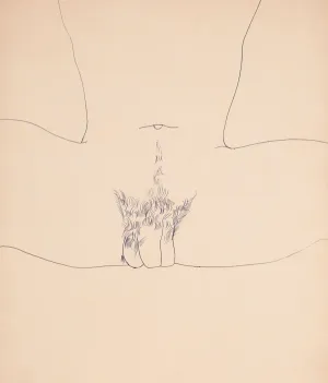 ANDY WARHOL "SPREAD" DRAWING, 1955