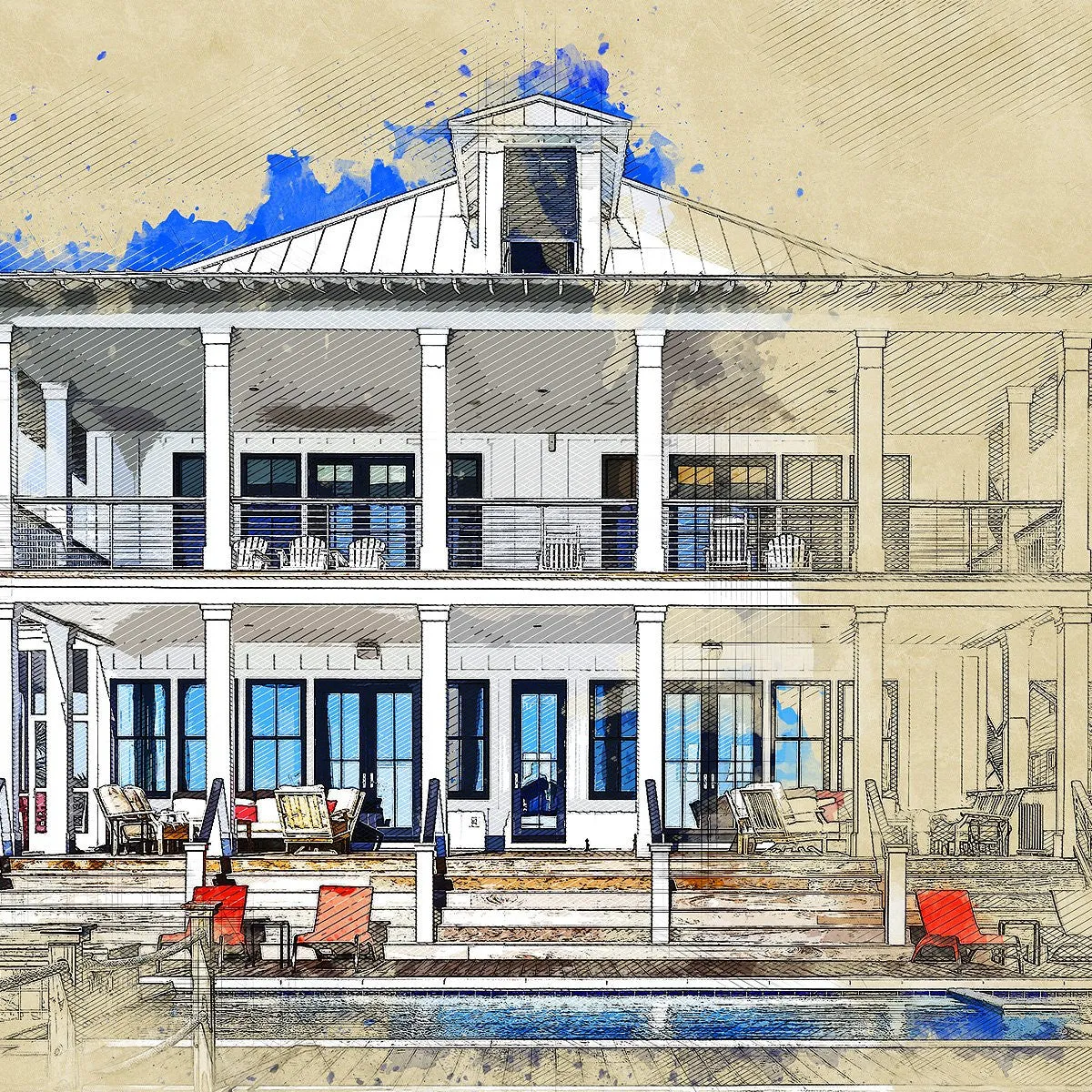 Architecture 2 Sketch Painting PS Action
