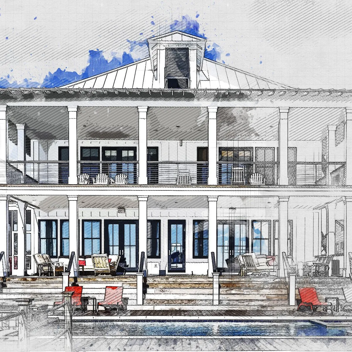 Architecture 2 Sketch Painting PS Action
