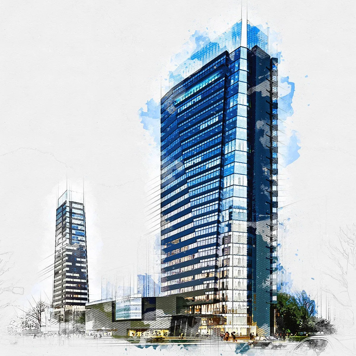 Architecture 2 Sketch Painting PS Action