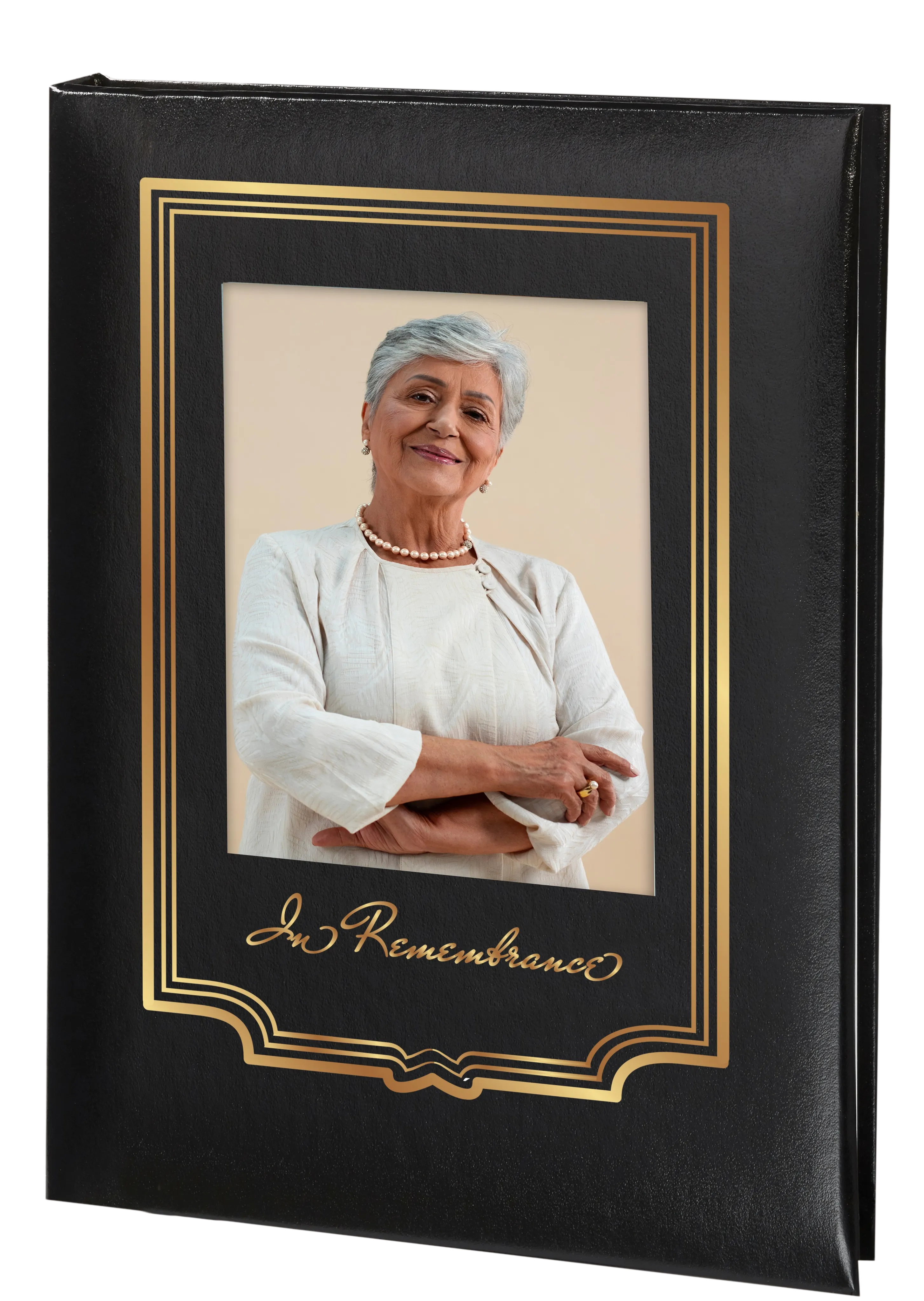 Artistic Picture Frame Memorial Guest Book - 6 Ring - STFB100-Black