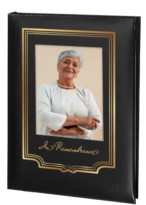 Artistic Picture Frame Memorial Guest Book - 6 Ring - STFB100-Black