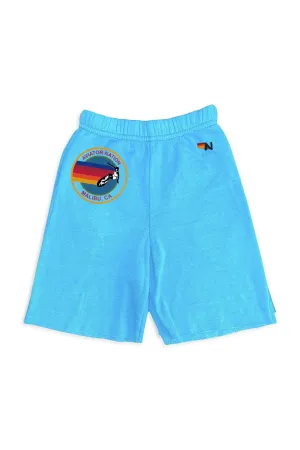 AVIATOR NATION MALIBU KIDS SWEATSHORTS - NEON BLUE